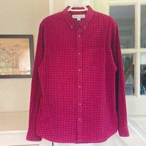 Old Navy Men's Red Plaid Button Down Shirt